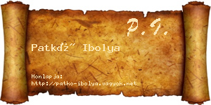 Patkó Ibolya névjegykártya