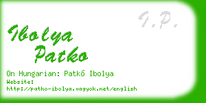 ibolya patko business card